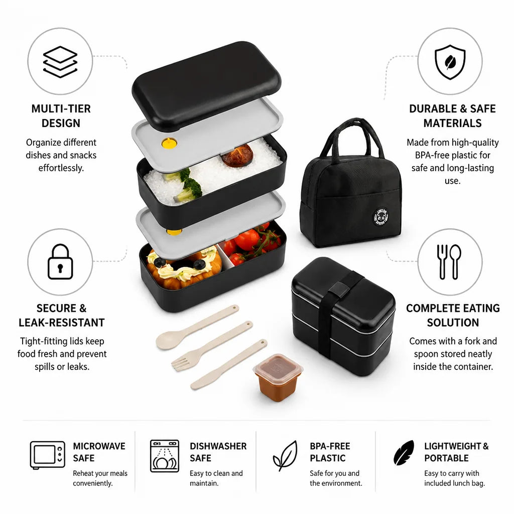 Lunch Container Multi-Tier Stackable BPA-Free