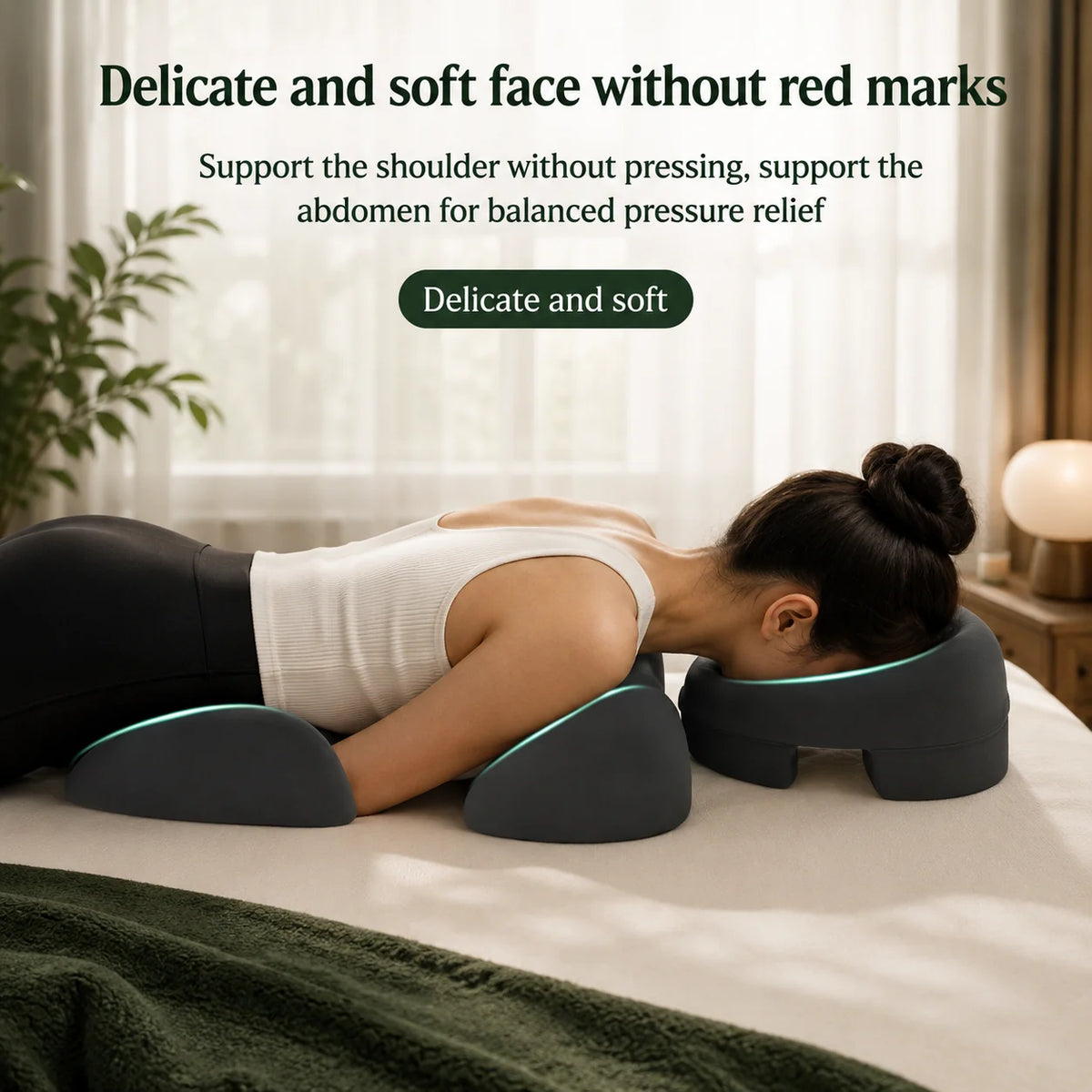 Massage Face Cradle Pillow Set Contoured Foam Washable Covers