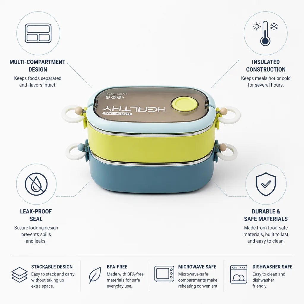 Meal Prep Container Multi-Compartment Insulated & Leak-Proof