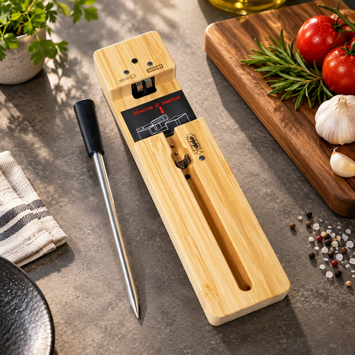 Meat Thermometer Wireless Bluetooth Stainless Steel Probe