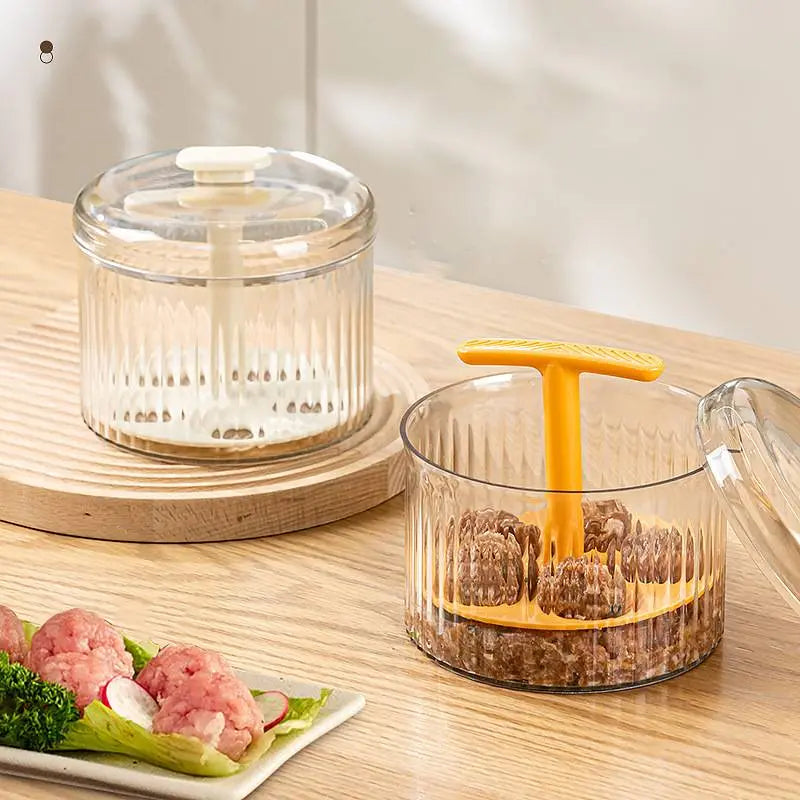 Meatball Press Clear Glass Airtight Lid Forms 8–12 Meatballs