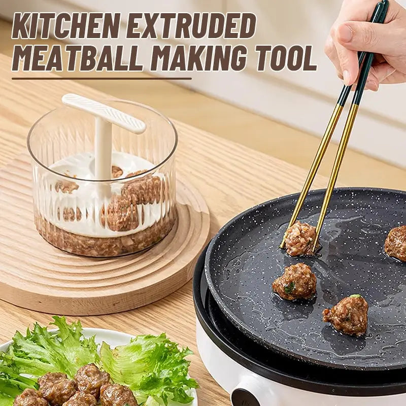 Meatball Press Clear Glass Airtight Lid Forms 8–12 Meatballs