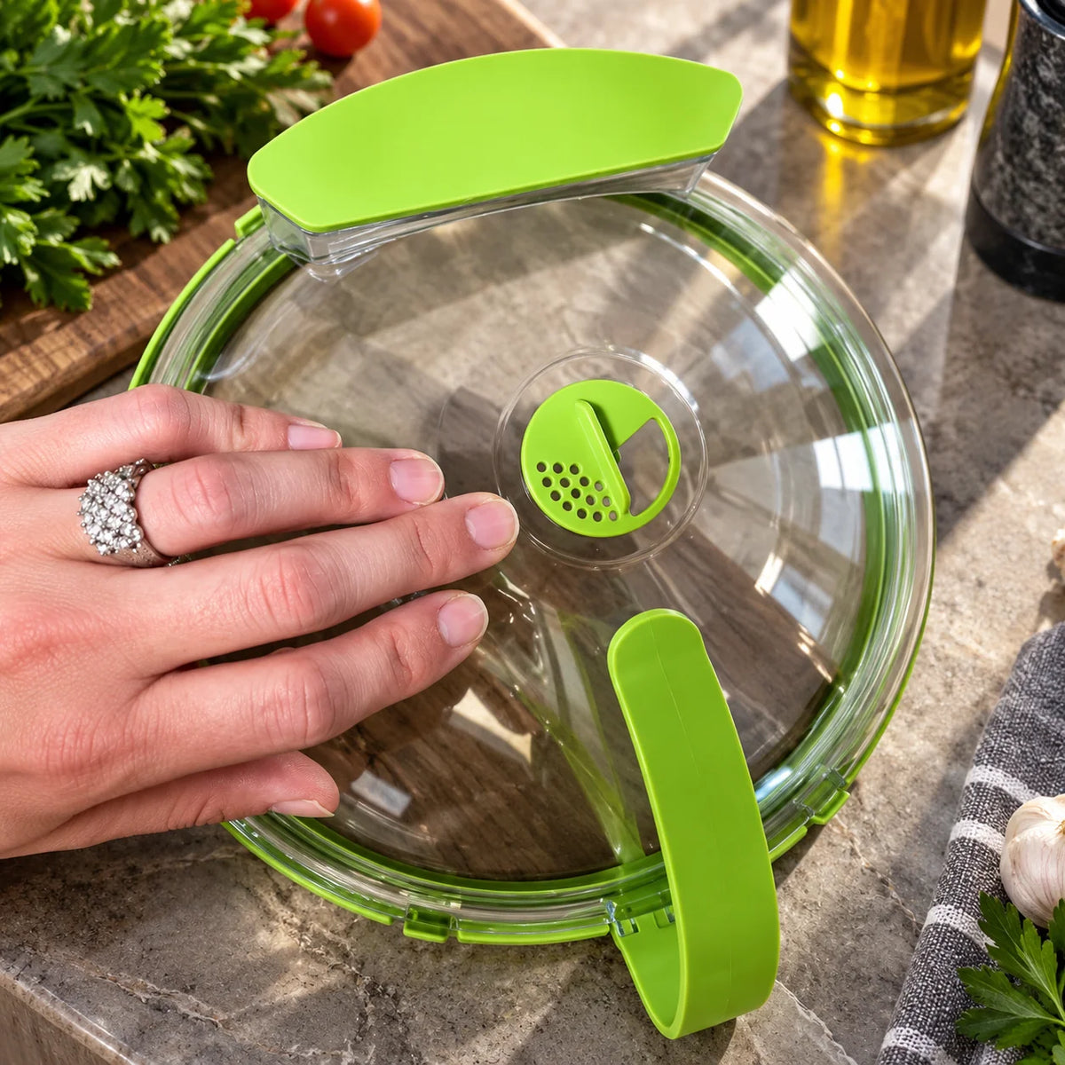 Microwave Food Cover Clear Dome Cool-Touch Handle