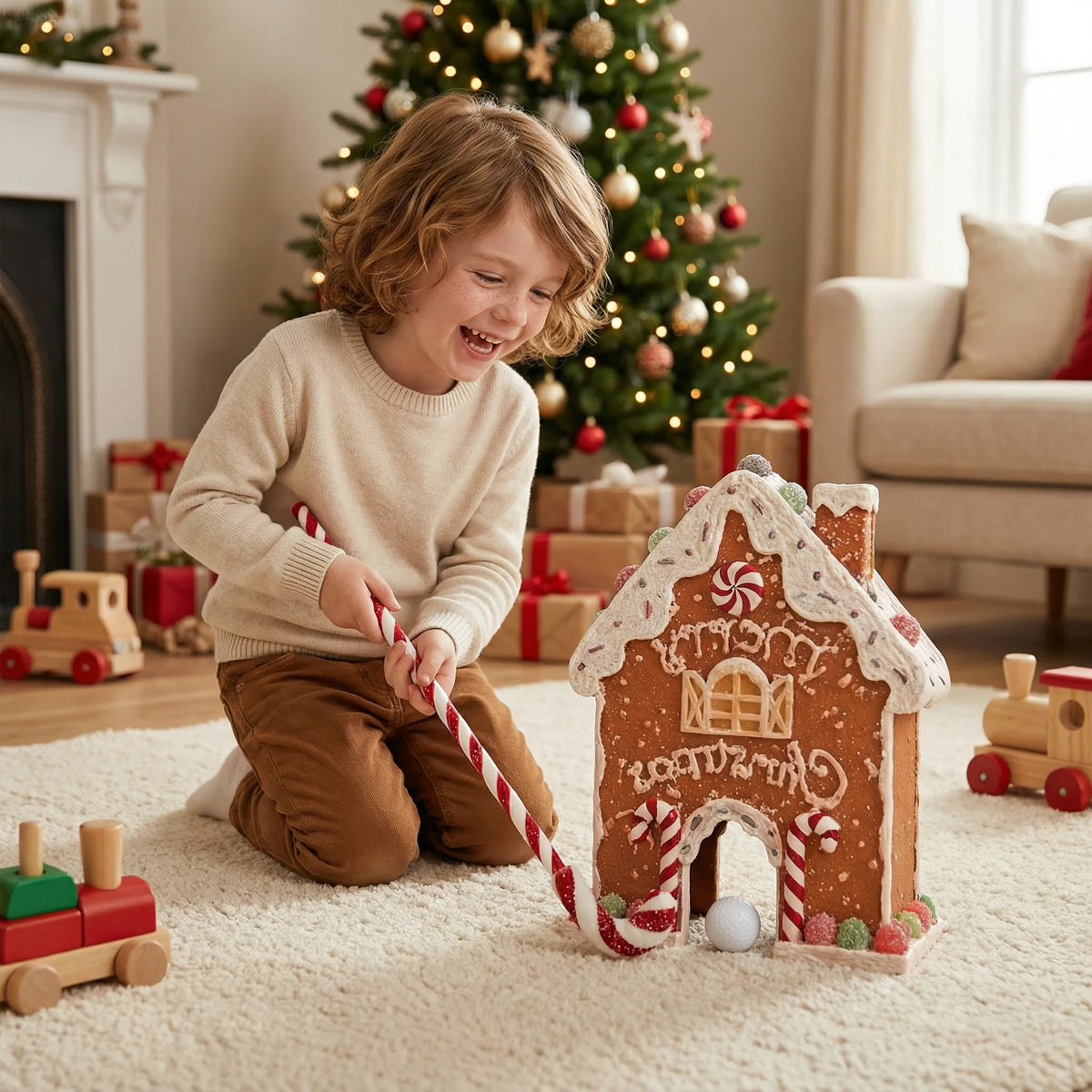 Mini Golf Set Gingerbread Holiday Portable & Quick Setup