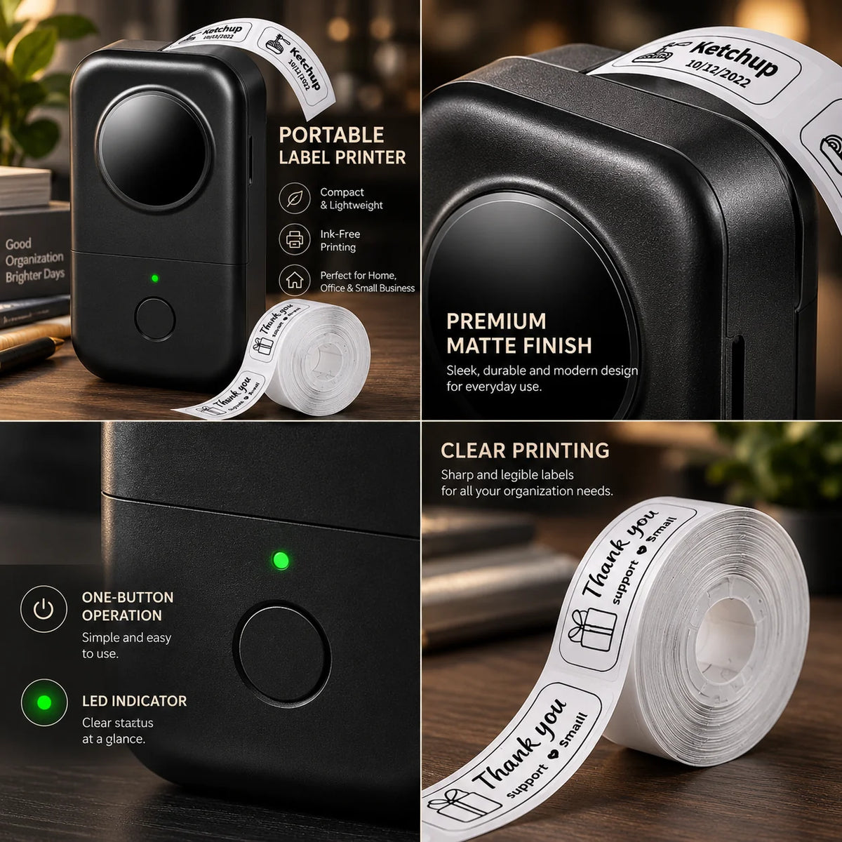 Mini Label Maker Thermal Bluetooth & App-Controlled