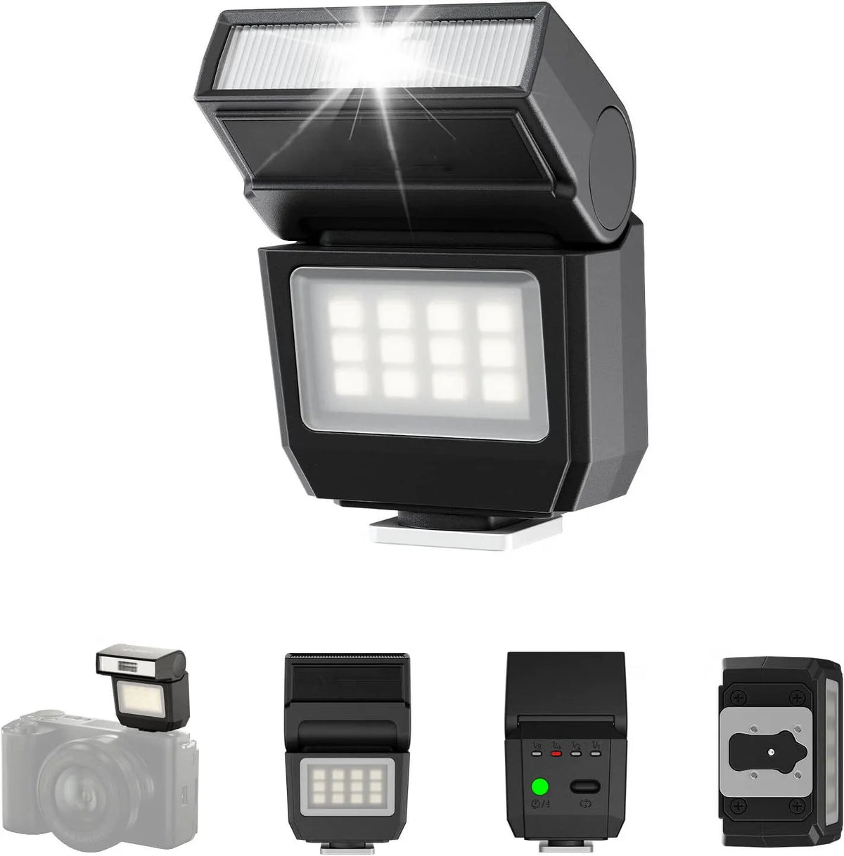 Mini On-Camera Flash Dual-Mode Rechargeable Universal Mount