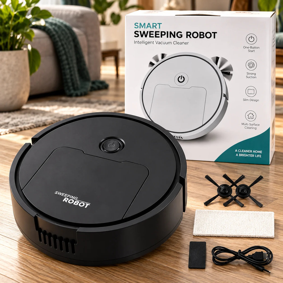 Mini Robot Vacuum Low-Profile Quiet Rechargeable 30-Min Run
