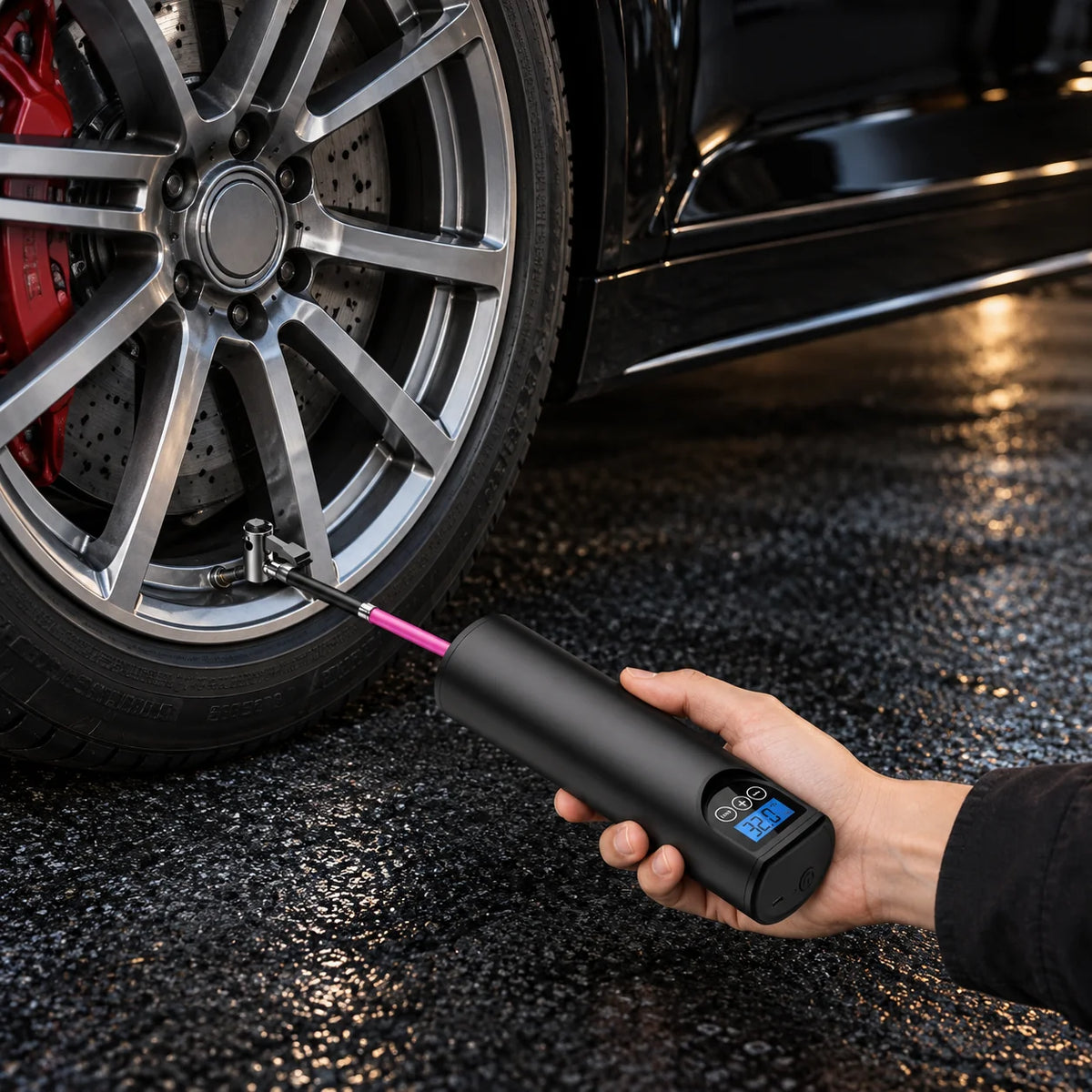 Mini Tire Inflator USB Rechargeable Auto Shutoff