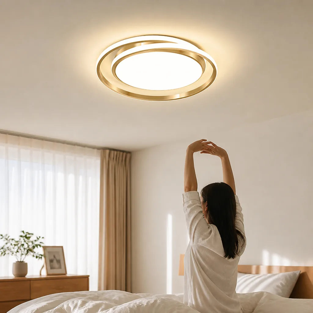 Minimalist Circular Iron and Acrylic Ceiling Light