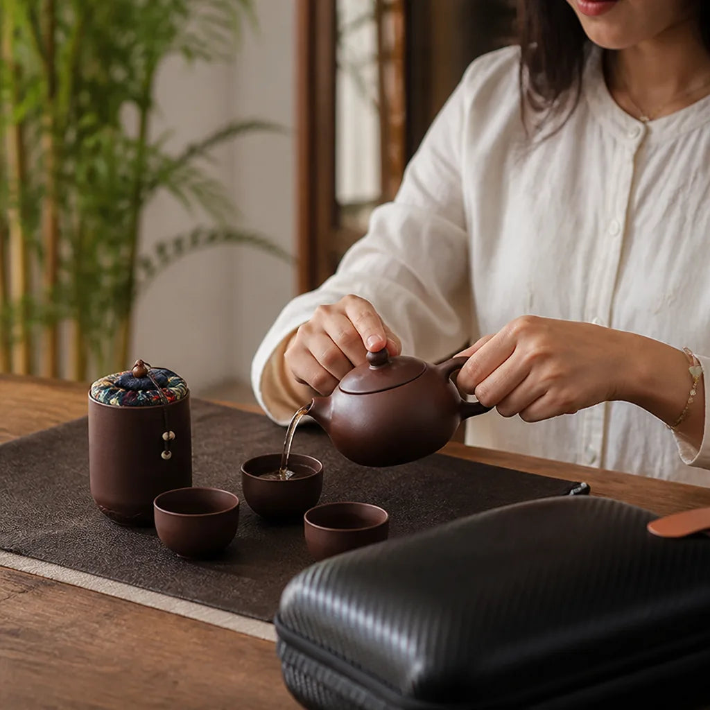 Minimalist Purple Clay Tea Set (Set of 6)