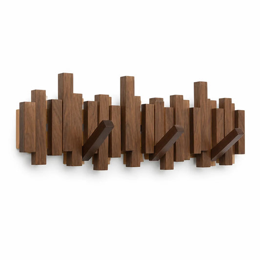 Minimalist Wall-Mounted Solid Wood Coat Rack