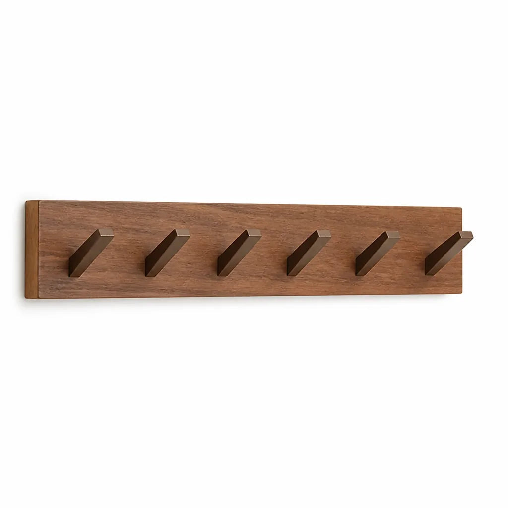 Minimalist Wall-Mounted Solid Wood Coat Rack