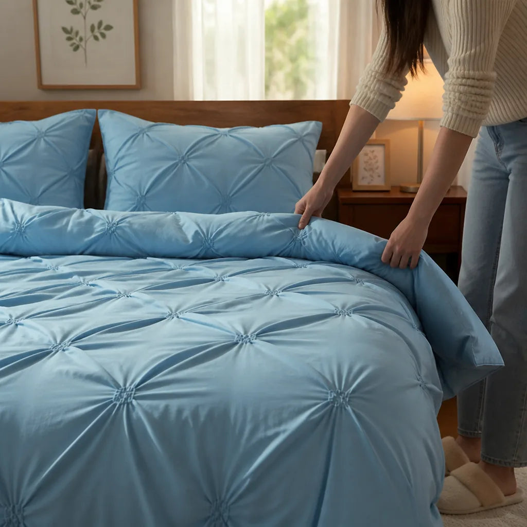 Modern Cotton Bed Linen Set with Pillowcases