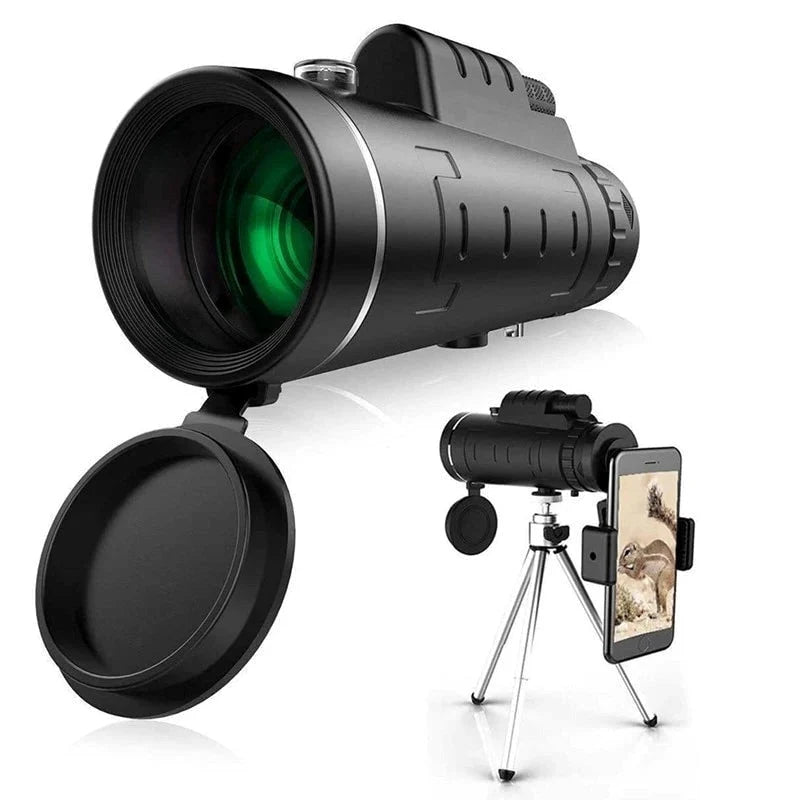 Monocular Telescope 10x Magnification Smartphone Holder & Tripod