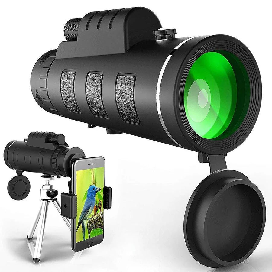 Monocular Telescope 10x Magnification Smartphone Holder & Tripod