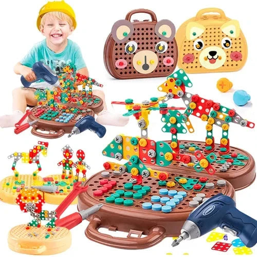 Montessori Building Set Battery-Powered Screwdriver Ages 3+