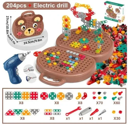 Montessori Building Set Battery-Powered Screwdriver Ages 3+
