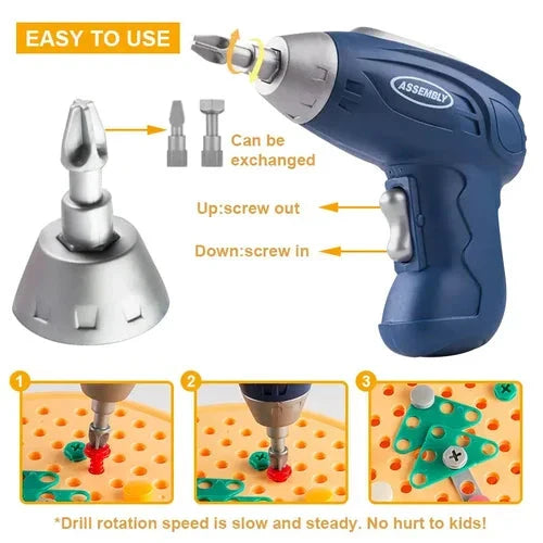 Montessori Building Set Battery-Powered Screwdriver Ages 3+