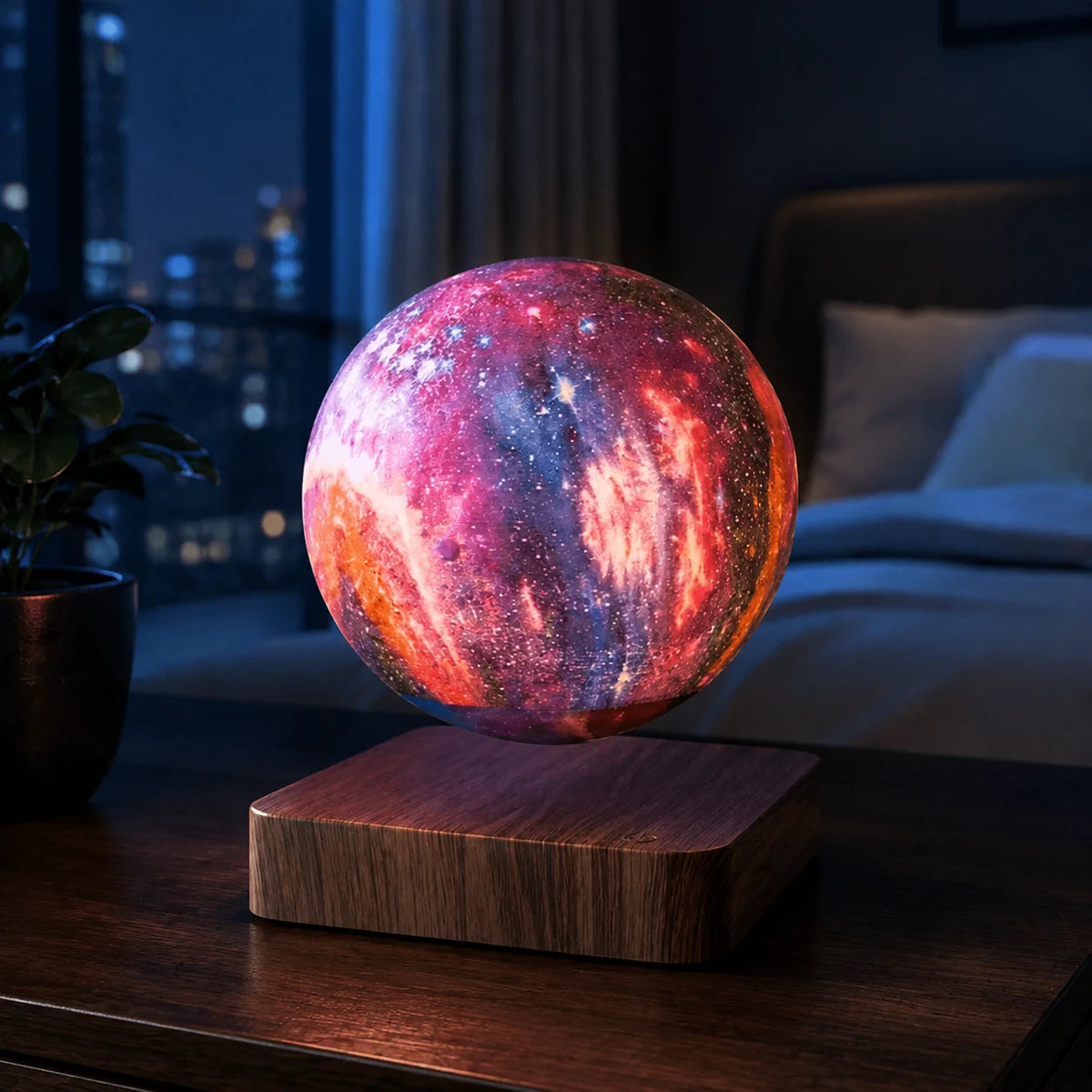 Moon Lamp Magnetic Floating Color-Changing Wood Base