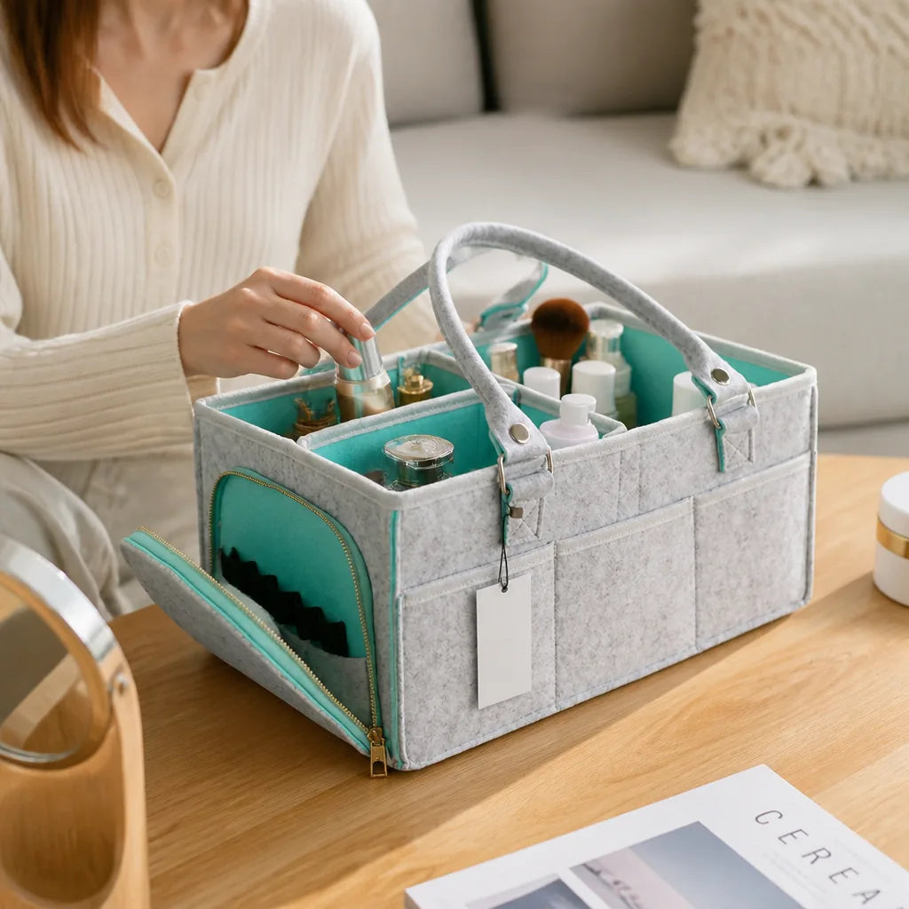 Multiple Removable Compartments Storage Box with Carry Handles