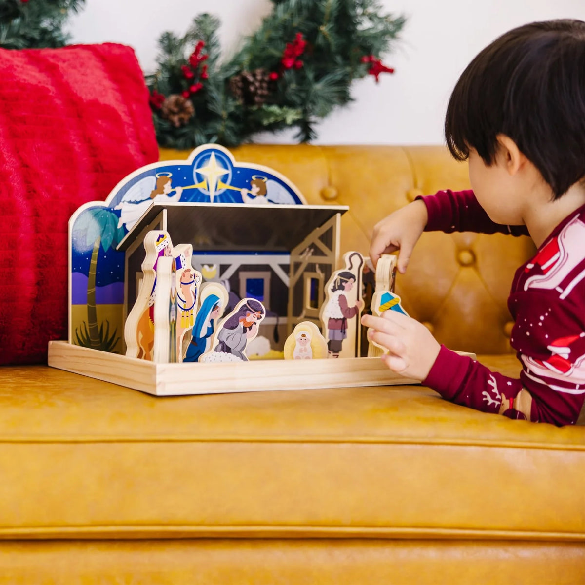 Nativity Set Solid Wood 11 Pieces Tool-Free Stable