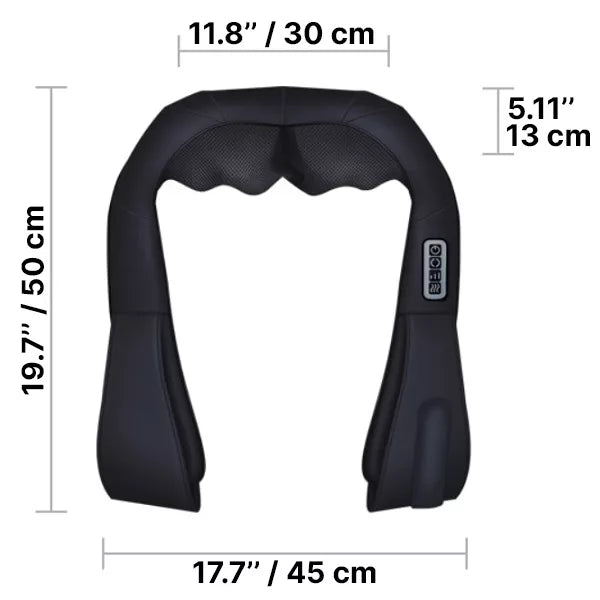 Neck & Back Massager 16 Rotating Nodes Adjustable Controls