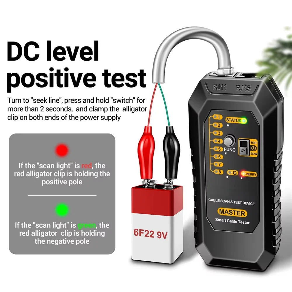 Network Cable Tester RJ45 & RJ11 LED Flashlight