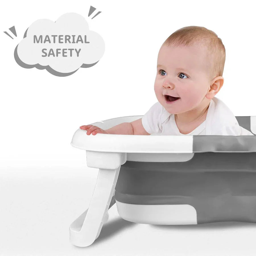 Newborn Bath Tub Foldable Temperature Alert & Non-Slip Base