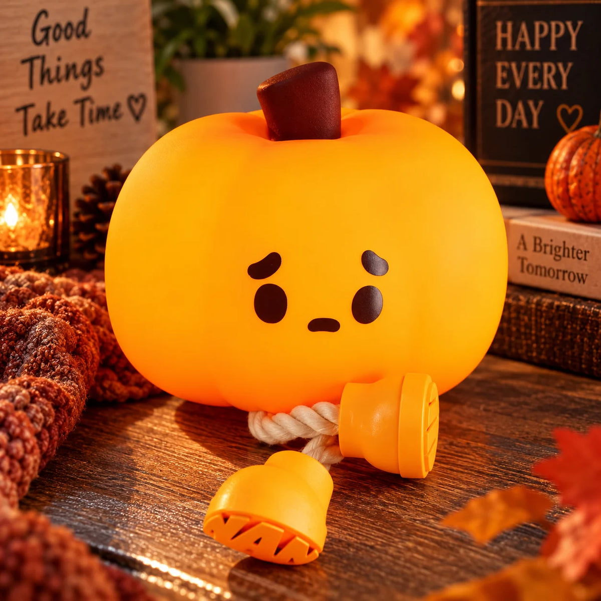 Night Light Pumpkin Cordless Silicone Soft White Glow