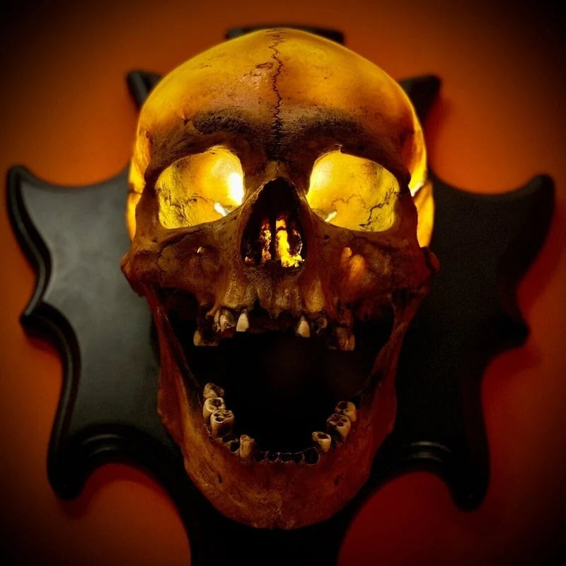 Nightlight Skull Sculpted Resin Warm LED & Sound