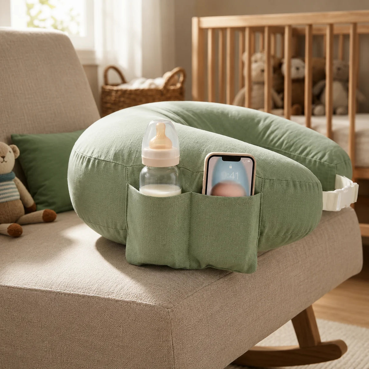Nursing Pillow Wraparound Support Adjustable Buckle Removable Cushion