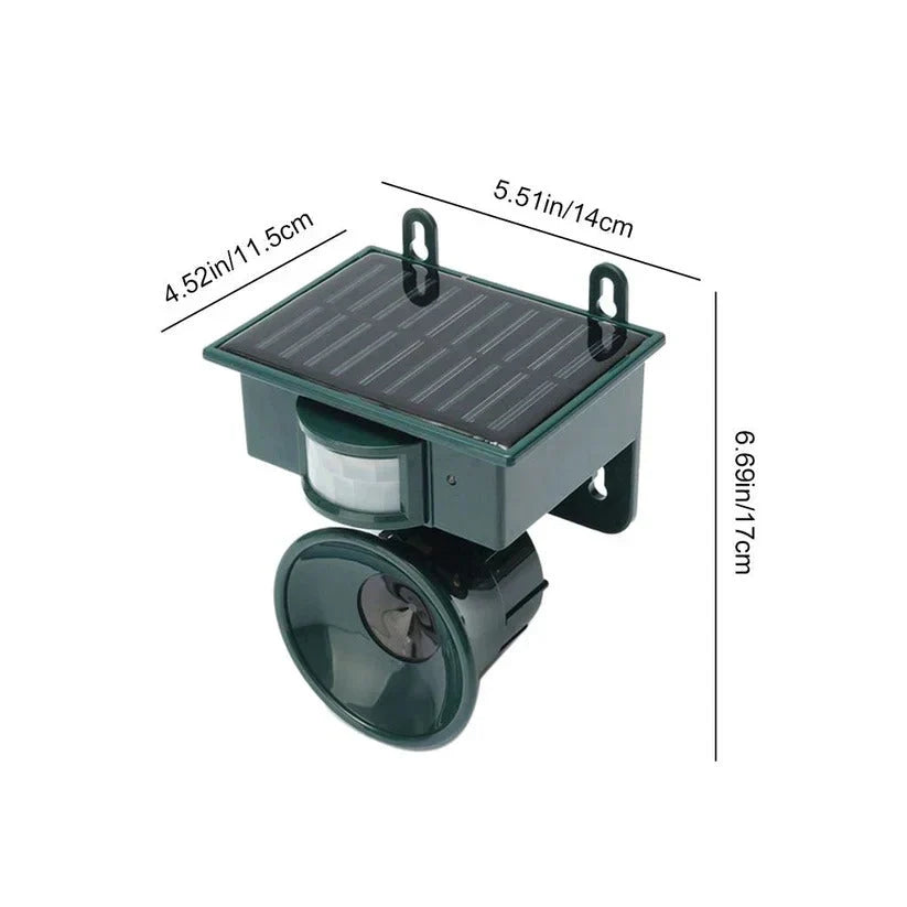 Outdoor Bird Repeller Solar-Powered Motion-Activated Sound Weather-Resistant