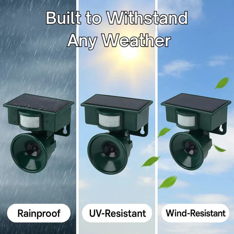 Outdoor Bird Repeller Solar-Powered Motion-Activated Sound Weather-Resistant