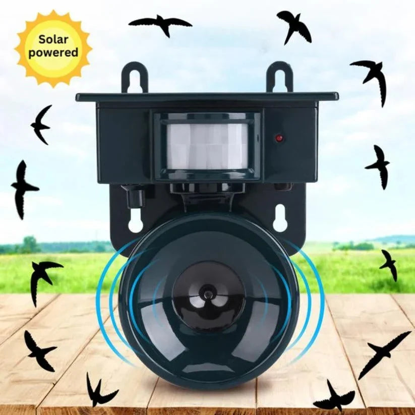 Outdoor Bird Repeller Solar-Powered Motion-Activated Sound Weather-Resistant