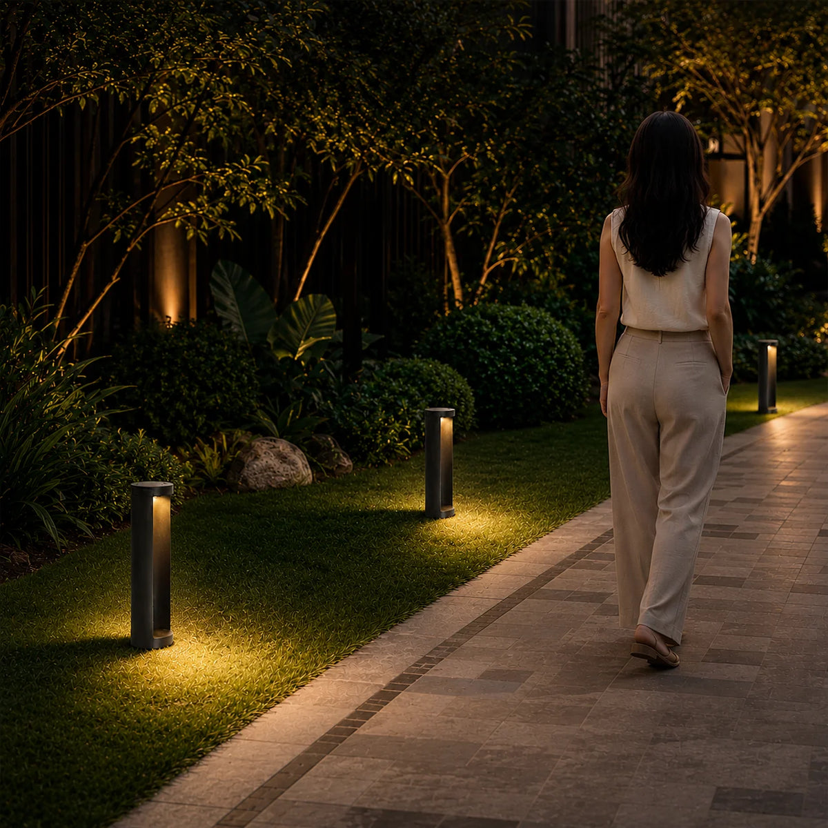 Outdoor Bollard Light Integrated LED Frosted Diffuser IP65