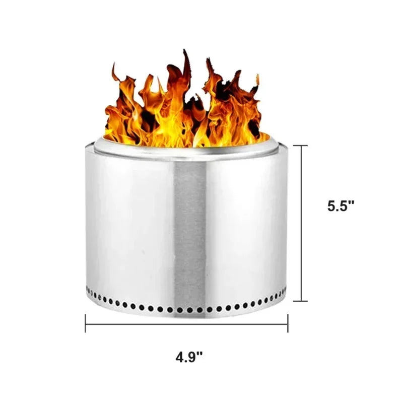Outdoor Fire Pit Double-Wall Smokeless Stainless Steel Portable