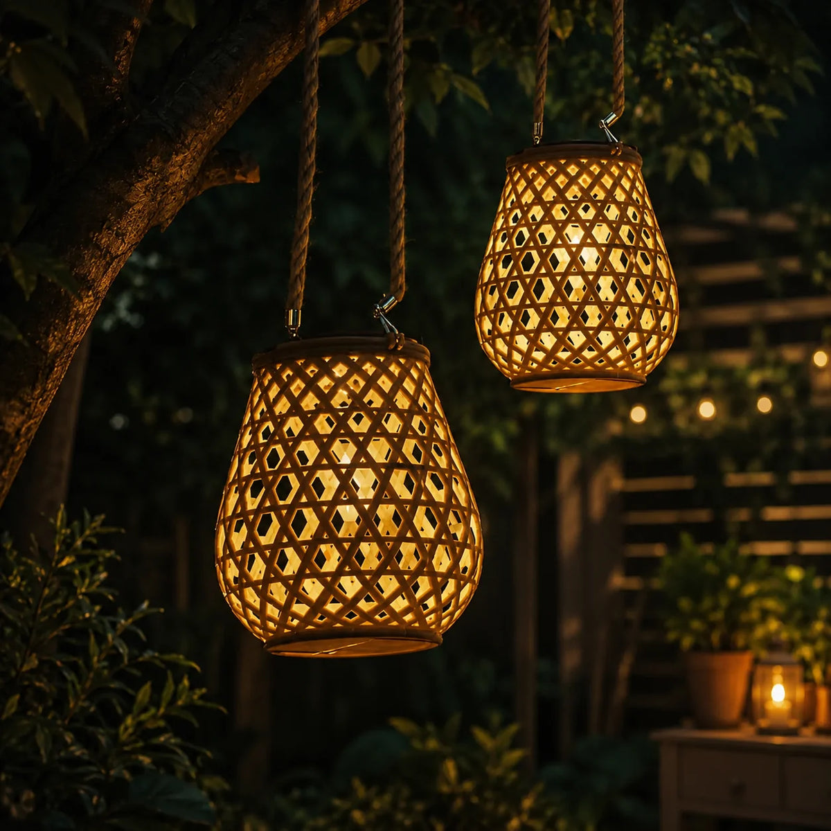 Outdoor Lantern Solar-Powered Weather-Resistant Warm LED