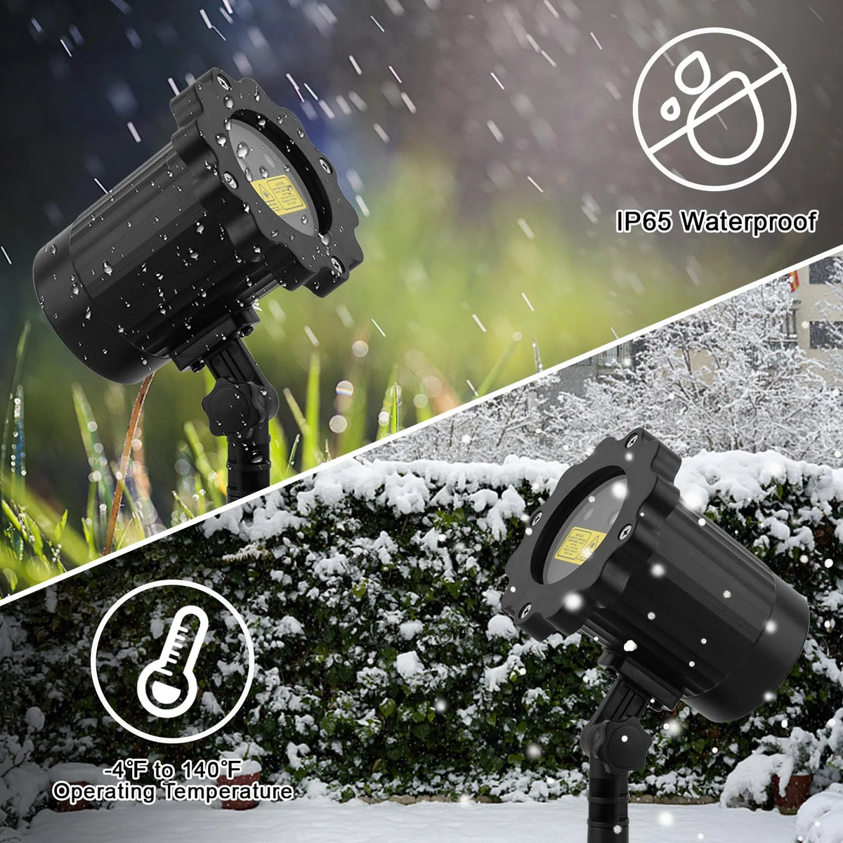 Outdoor Laser Projector 8 Patterns RF Remote & Timer