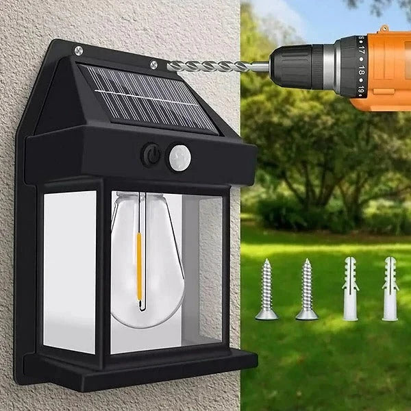 Outdoor Motion Sensor Light Solar Rechargeable Warm White Weather-Resistant