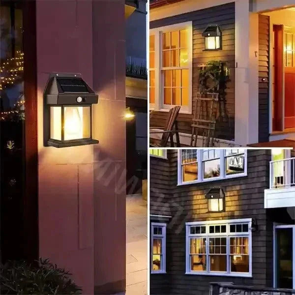 Outdoor Motion Sensor Light Solar Rechargeable Warm White Weather-Resistant