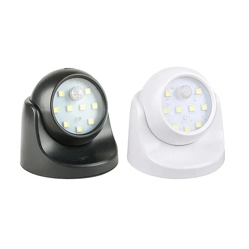 Outdoor Motion Sensor Spotlight 360° Rotatable Battery-Powered Weather-Resistant