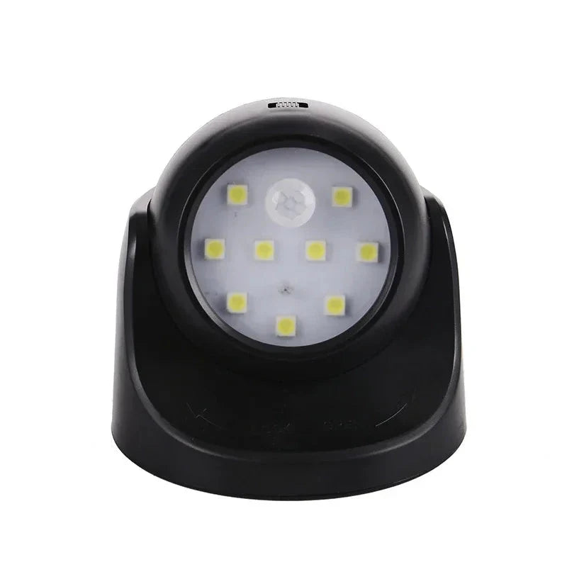 Outdoor Motion Sensor Spotlight 360° Rotatable Battery-Powered Weather-Resistant