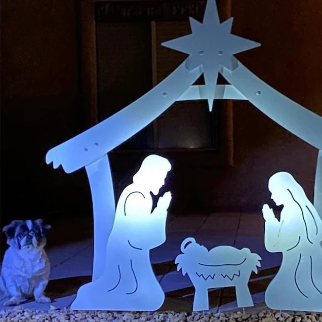 Outdoor Nativity Set Four Piece Waterproof Ultra Thick PVC