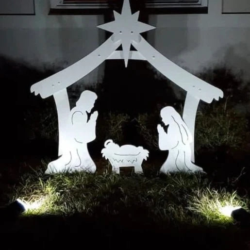 Outdoor Nativity Set Four Piece Waterproof Ultra Thick PVC