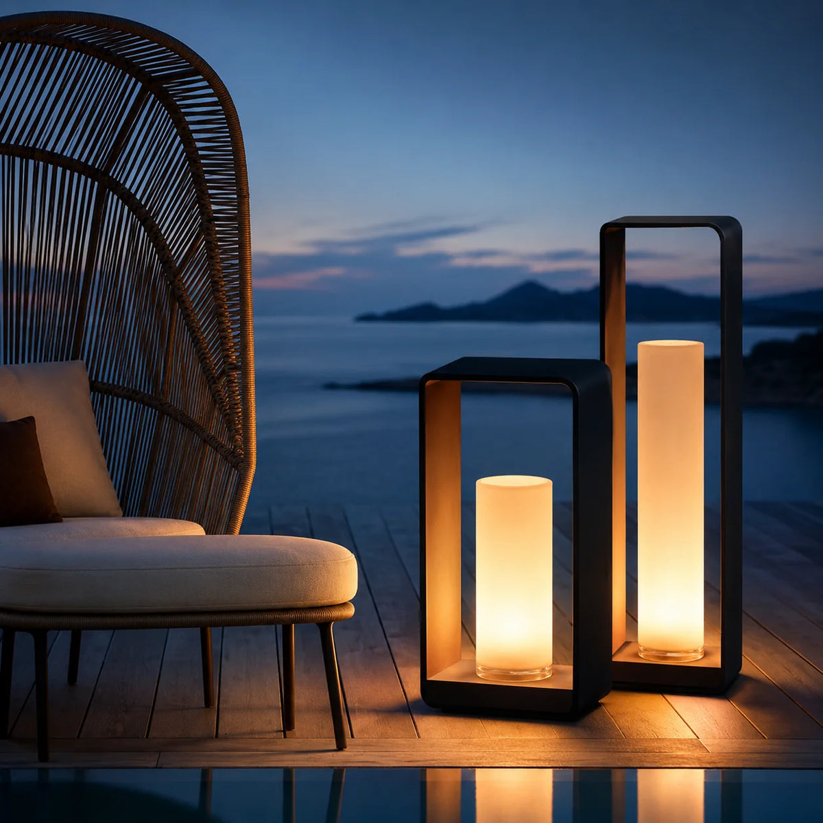 Outdoor Path Light Stainless Steel Frosted Acrylic Solar & Hardwired