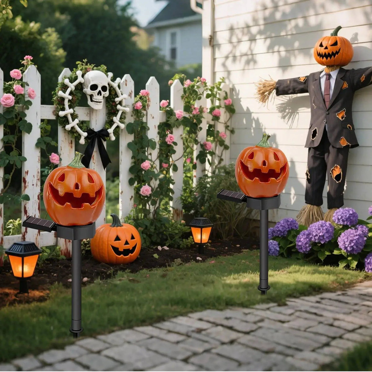 Outdoor Pathway Light Pumpkin Solar Dusk Sensor
