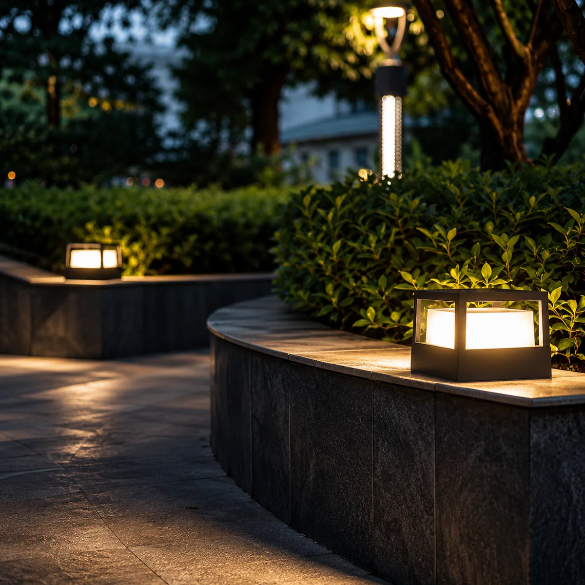 Outdoor Post Lantern Built-In LED Warm White