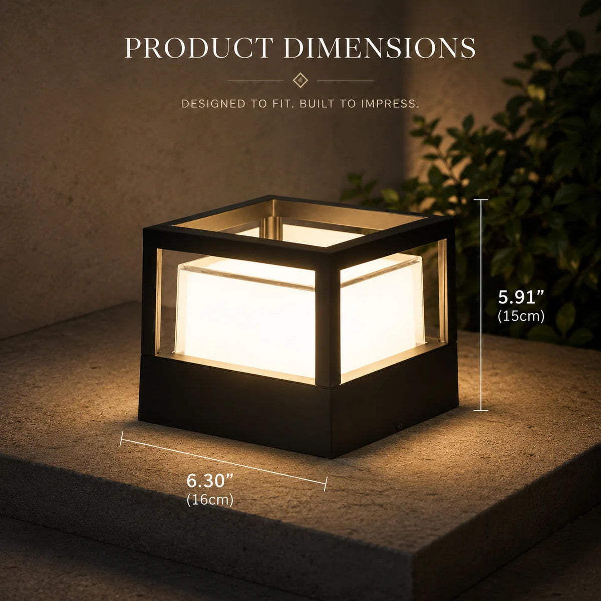 Outdoor Post Lantern Built-In LED Warm White
