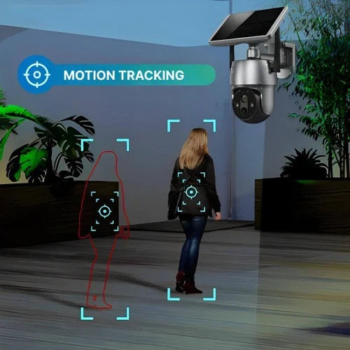 Outdoor Security Camera Solar-Powered 360° Pan & Tilt