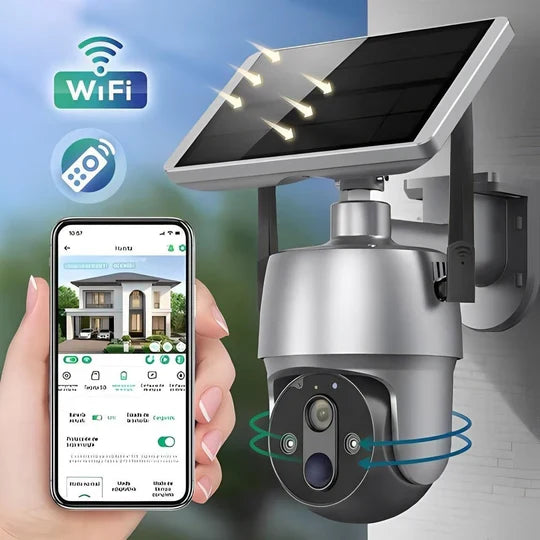 Outdoor Security Camera Solar-Powered 360° Pan & Tilt